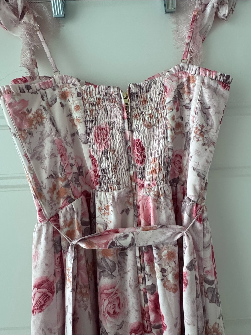 Altar'd State Pink Floral Ruffled-Strap Maxi Dress - Picture 8 of 8